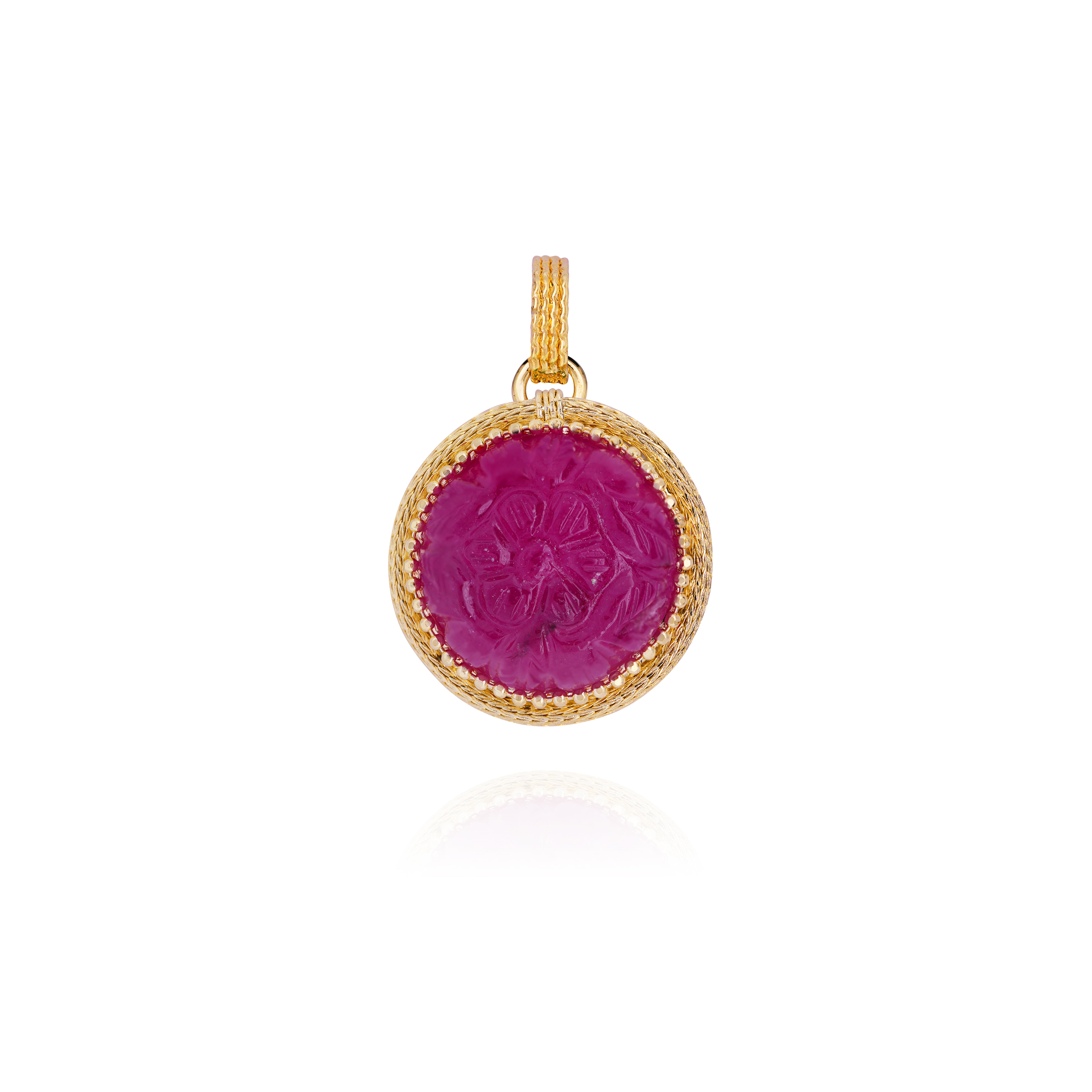 Danaya Carved Pink Jade Pendant
